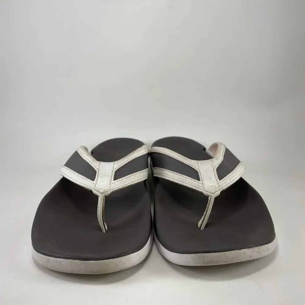 Adidas Comfort Thong Grey White Sport Slides Flip Flop Sandals Mens Size 8